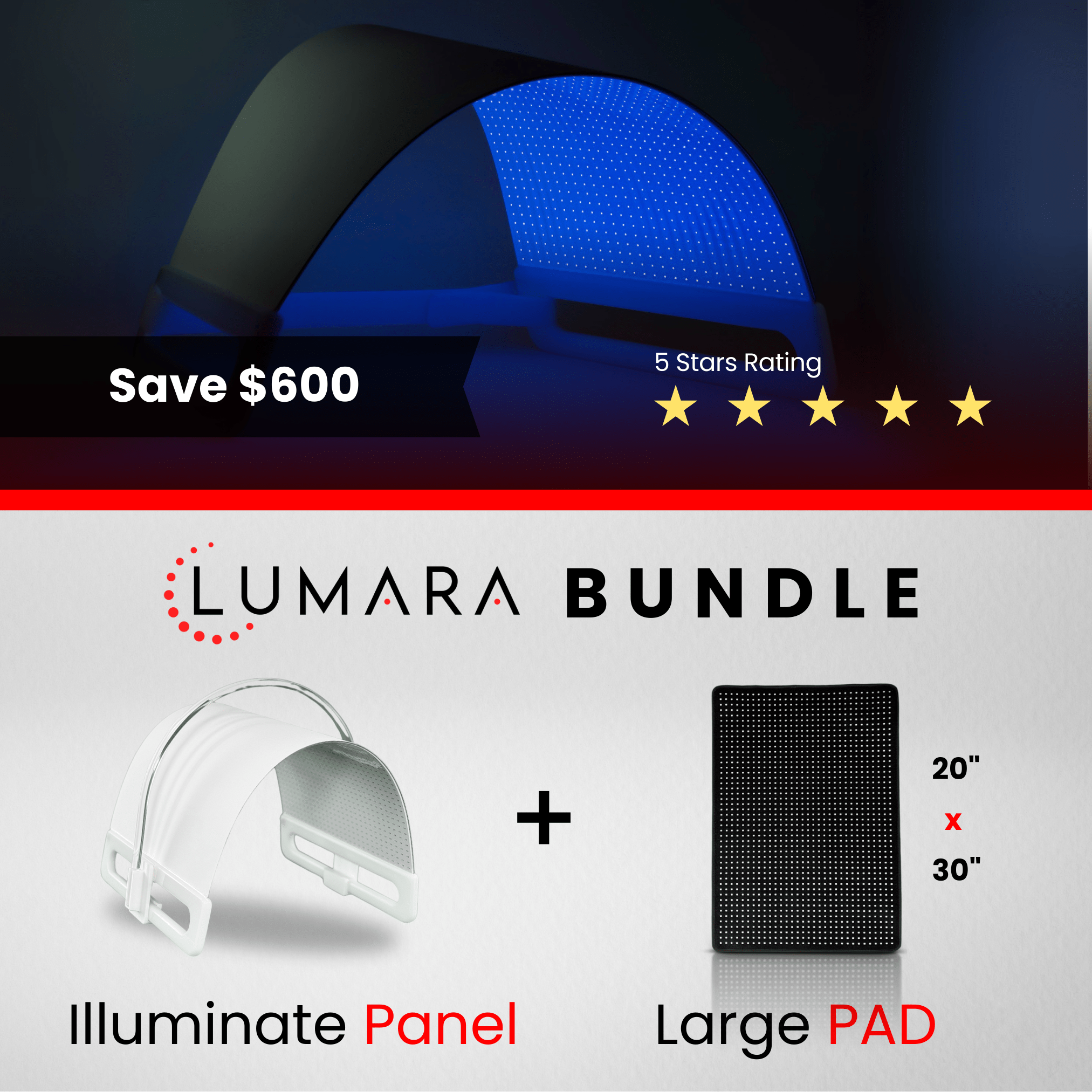 Lumara | Illuminate Blue | Red Light Panel