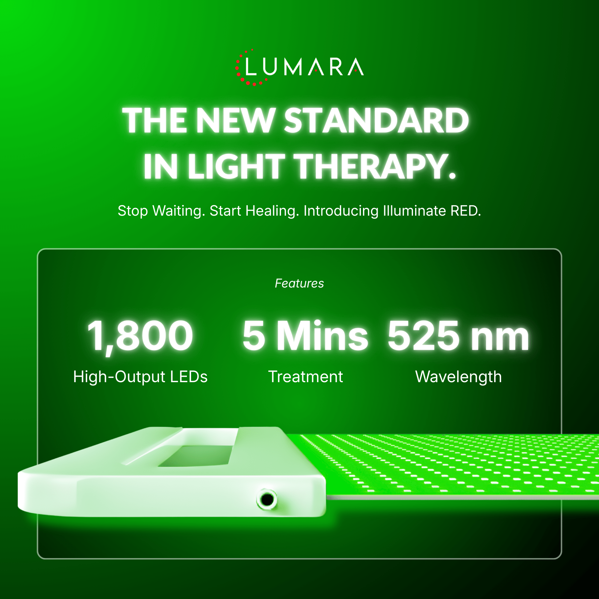 Lumara | Illuminate Green | Red Light Panel