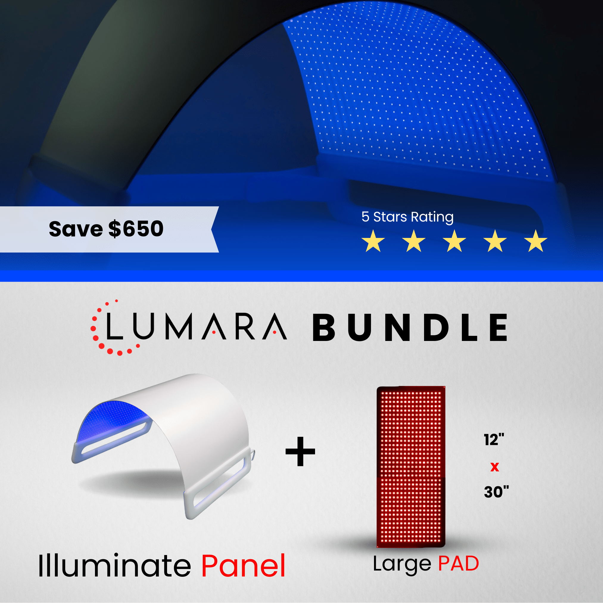 Lumara | Illuminate Blue | Red Light Panel
