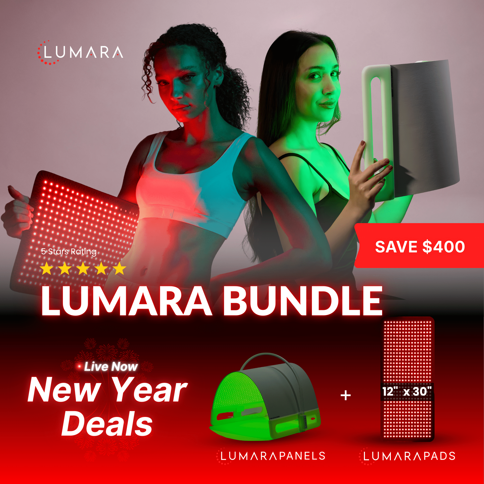Lumara | Illuminate Green | Red Light Panel