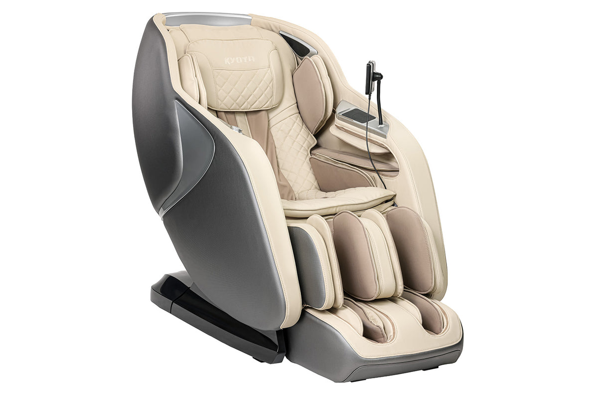 Kyota Joubu M880 4D massage chair in Gray, front three-quarter view