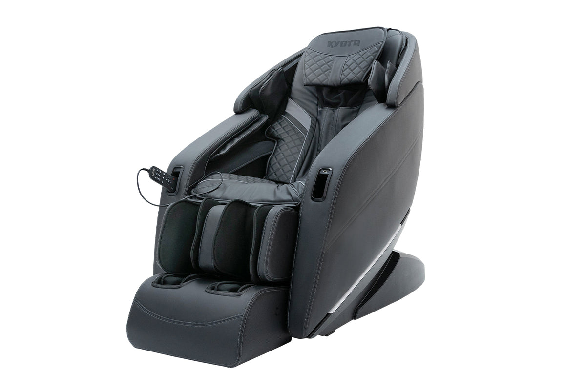 Kyota Yugana M780 4D massage chair in Black, front three-quarter view
