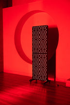Renew Red Light Max Panel illuminated in a studio