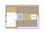 Thermasol Ombra outdoor sauna, floor plan with dimensions