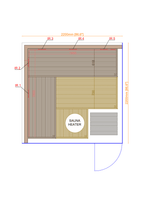 Thermasol Lumaria Large indoor sauna, floor plan
