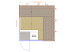Thermasol Aalto indoor sauna, floor plan