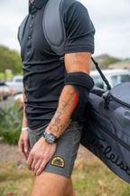 Renew Wrap worn around an upper arm outdoors