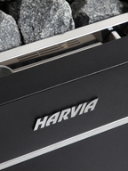 Harvia Virta heater with sauna stones, close-up