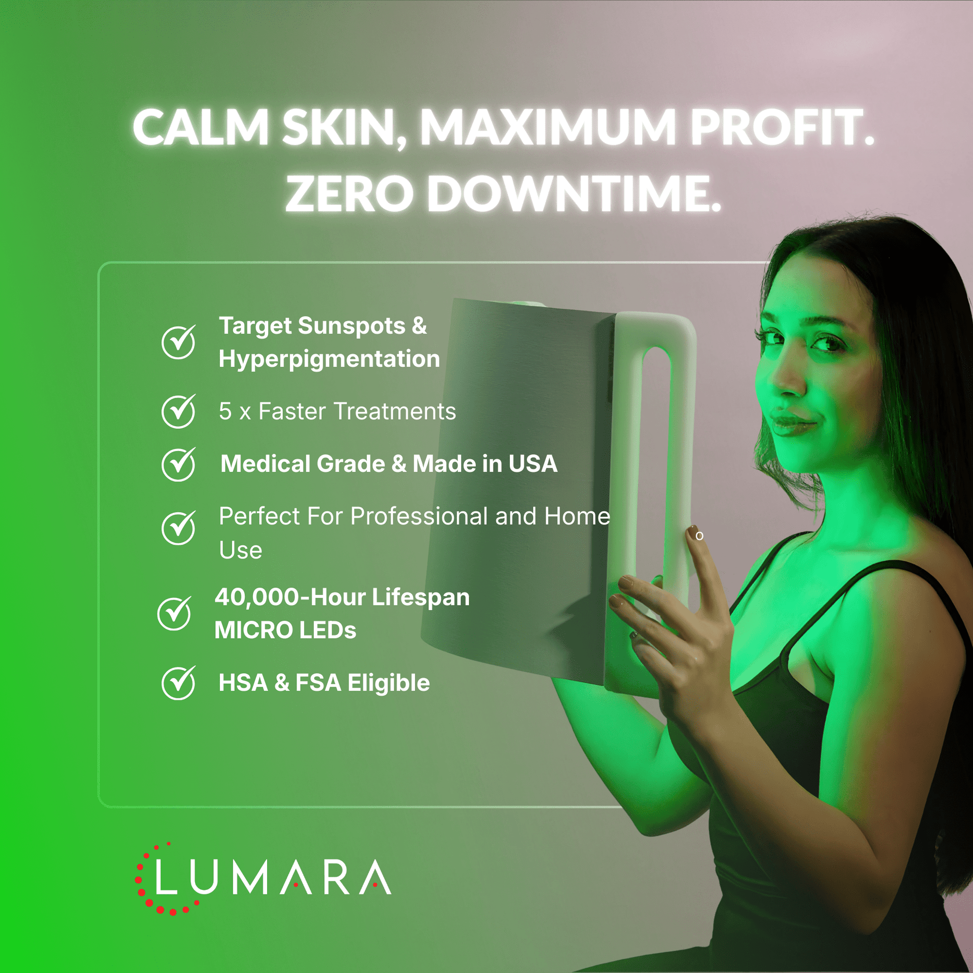 Lumara | Illuminate Green | Red Light Panel