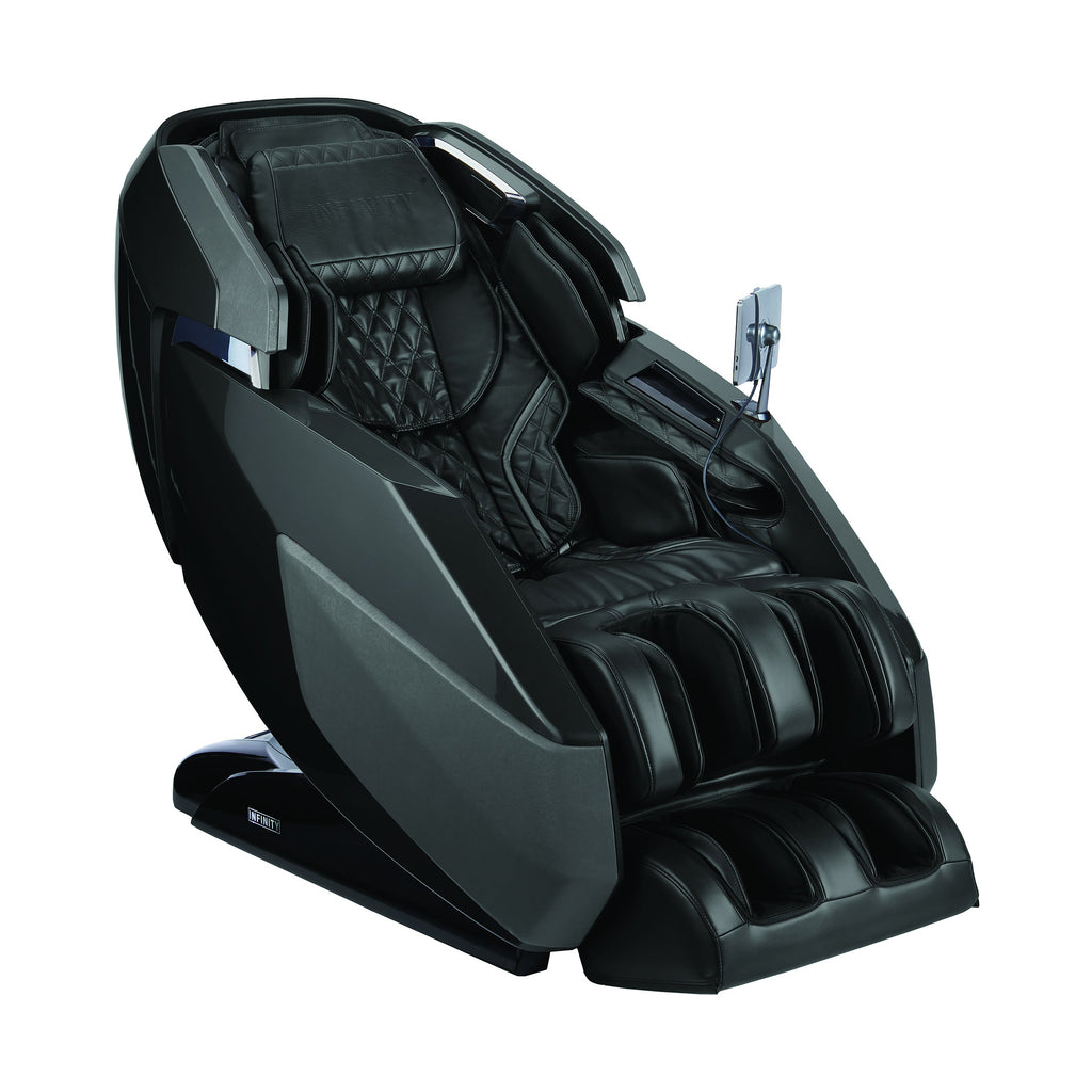 Certified pre-owned Infinity Imperial Syner-D massage chair in Black, hero view