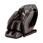 Kyota Hatsumei M900 4D AI massage chair in Dark Brown, front three-quarter view