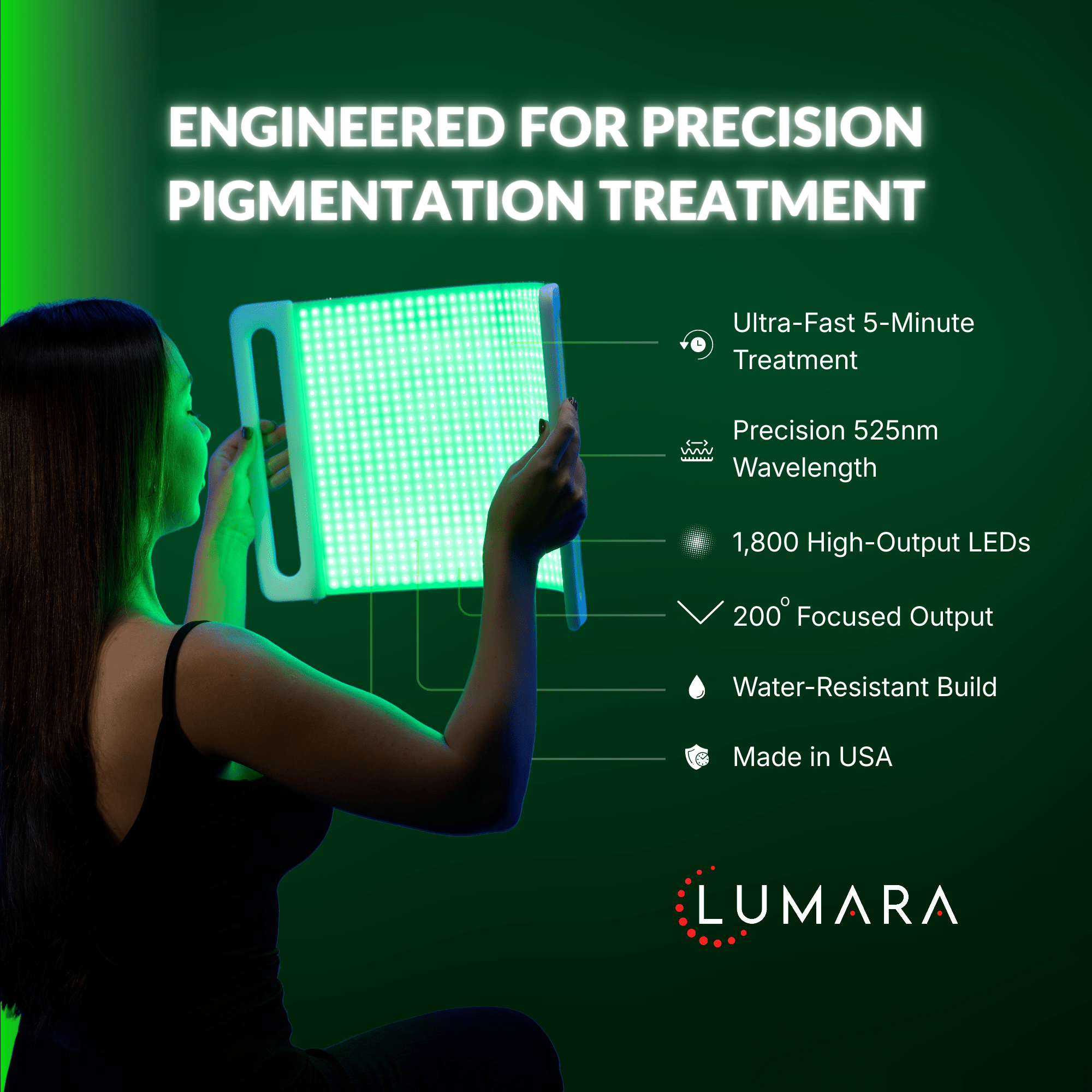 Lumara | Illuminate Green | Red Light Panel