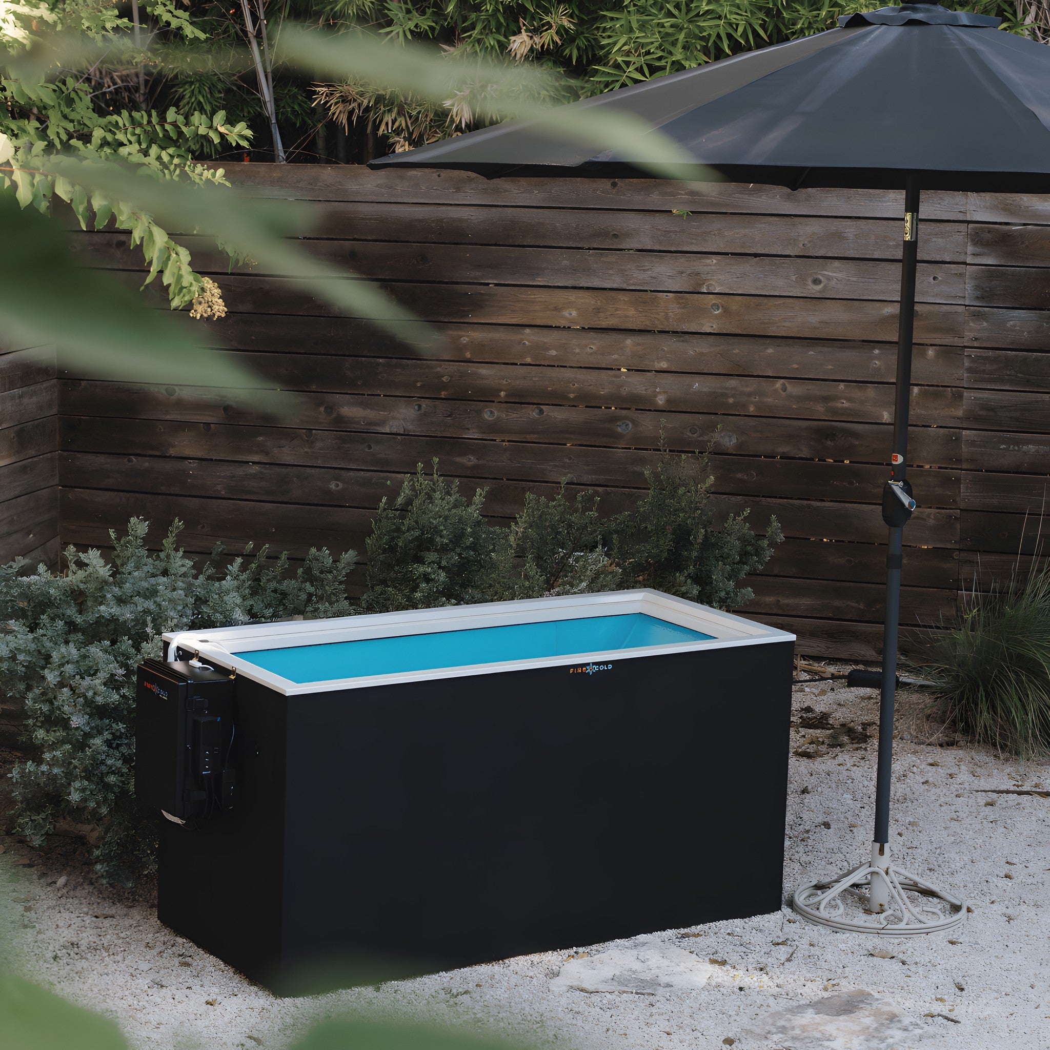 Fire Cold Plunge All-In-One - Walnut Hardwood Closed