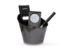 Harvia Black Steel sauna set: bucket, ladle and thermometer/hygrometer
