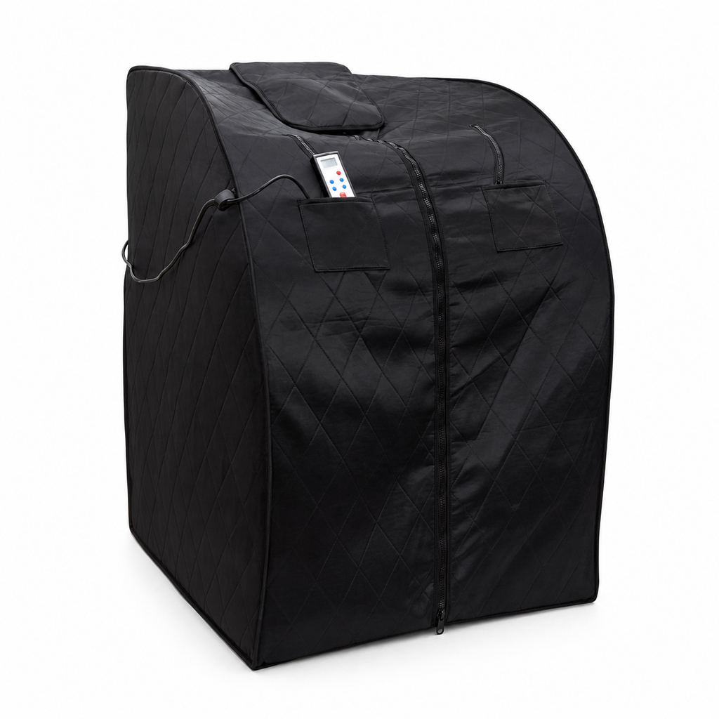 Therasage Thera360 Plus portable infrared sauna on white studio background