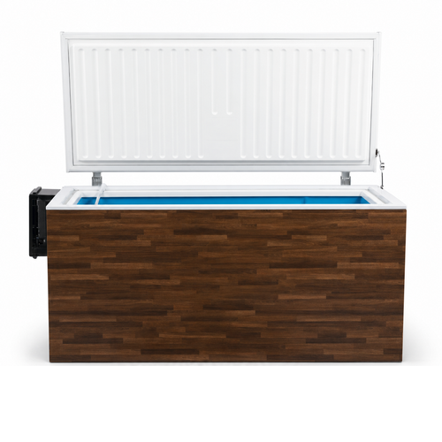 Fire All-In-One cold plunge tub in Saunaskin finish on white studio background