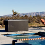 Plunge Zero residential matte black hard top poolside