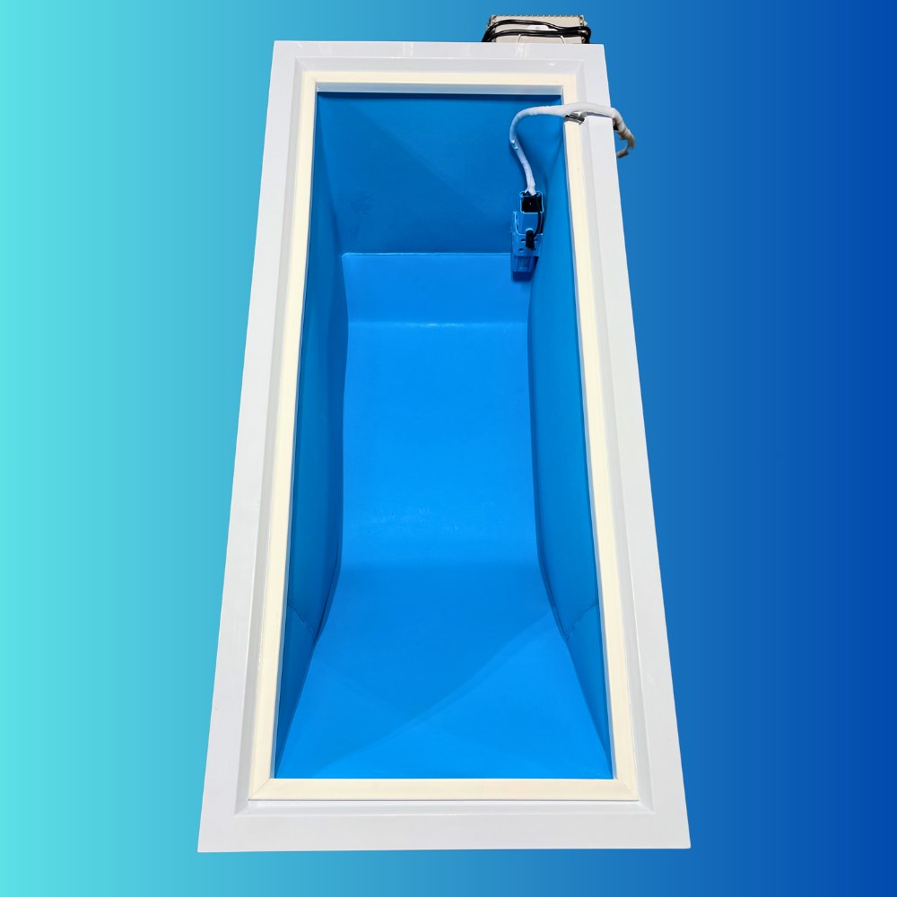 Plunge Zero tub interior, top-down studio view