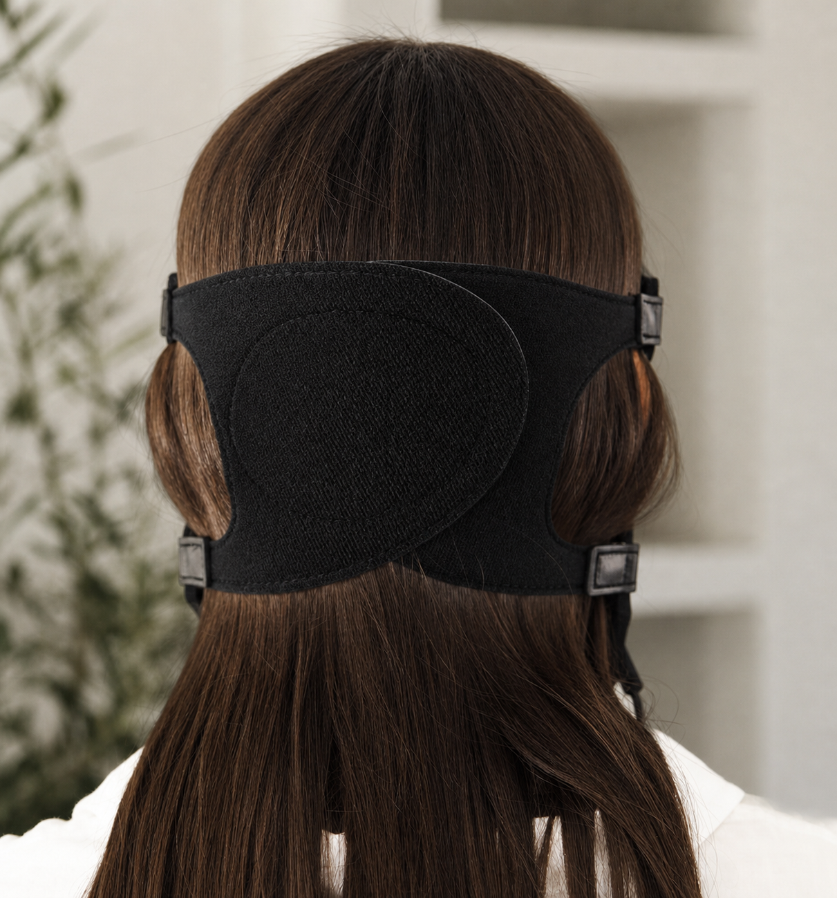 Rear view of the Renew Red Light Mask head straps