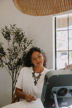 Woman using the Renew Small Panel at a desk