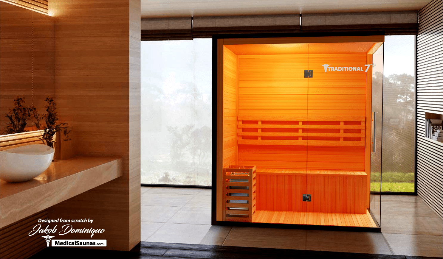 Modern Reform | Traditional 7™ | 3-Person Steam Sauna product image